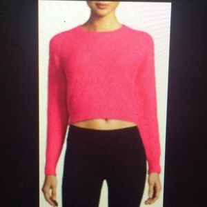 XS NWT Sans Souci Knit Cropped Hot Pink Sweater